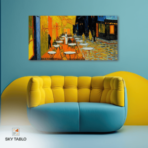 Gece Terasında Van Gogh uzun yatay tablo