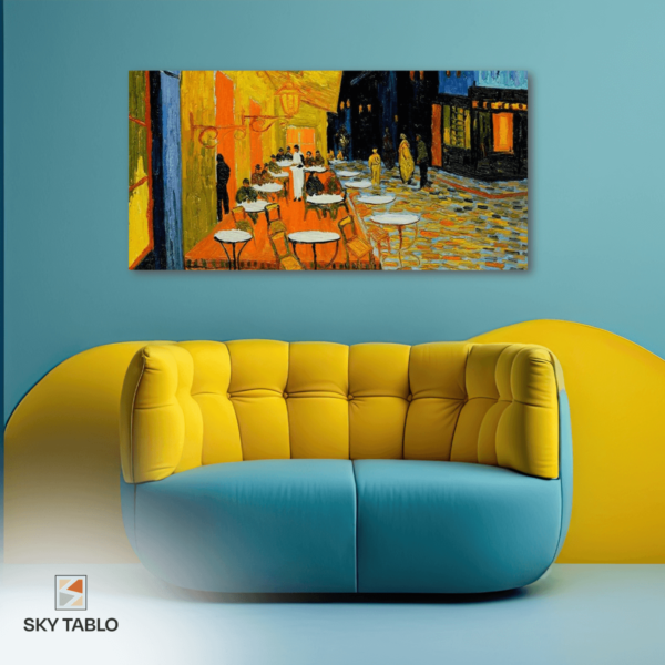 Gece Terasında Van Gogh uzun yatay tablo
