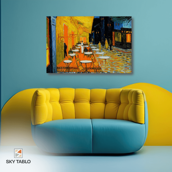 Gece Terasında Van Gogh yatay tablo