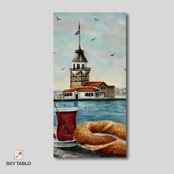 Kız Kulesi’nden Bir Yudum uzun dikey tablo yakından görünümü