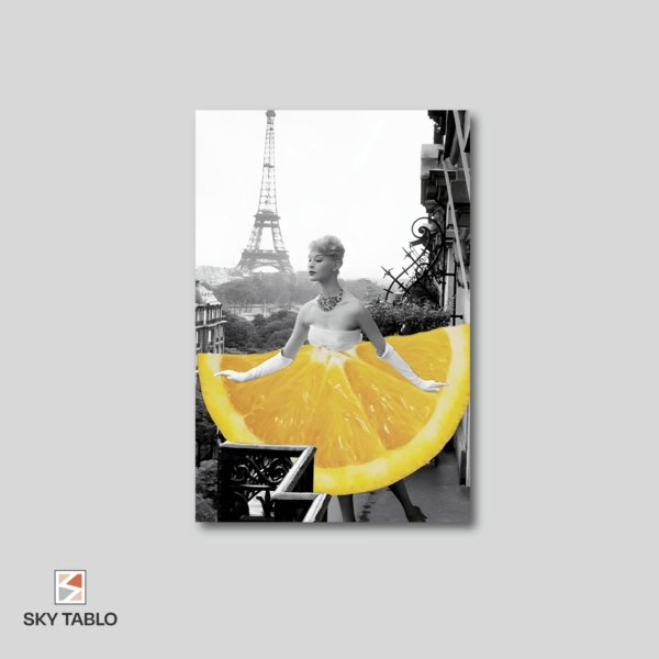Limonlu Paris dikey tablo yakından görünümü