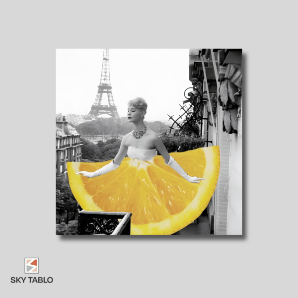 Limonlu Paris kare tablo yakından görünümü