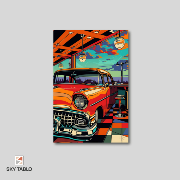 Retro Rüyası dikey tablo yakından görünümü