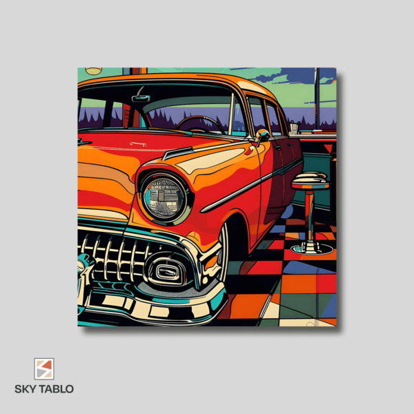 Retro Rüyası kare tablo yakından görünümü