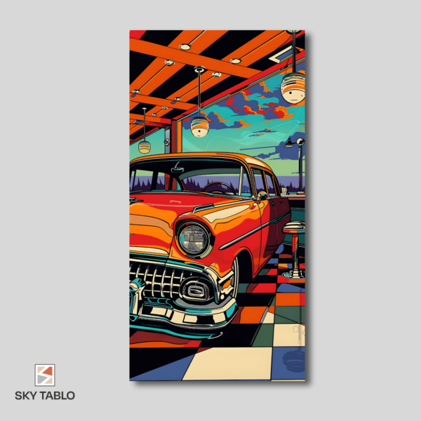 Retro Rüyası uzun dikey tablo yakından görünümü