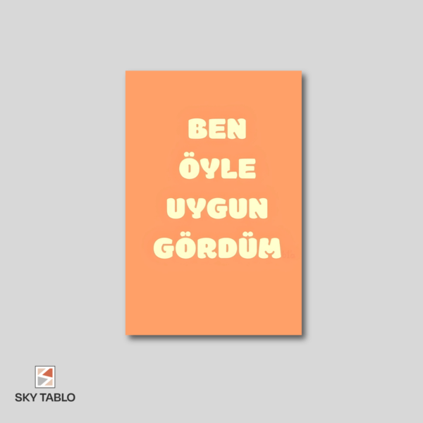 Sorgusuz Karar dikey tablo yakından görünümü