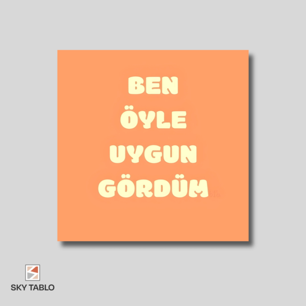 Sorgusuz Karar kare tablo yakından görünümü
