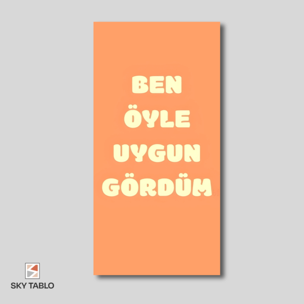 Sorgusuz Karar uzun dikey tablo yakından görünümü