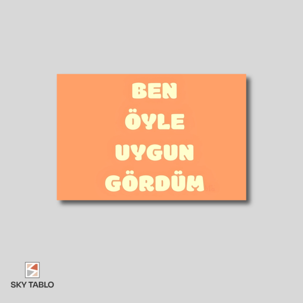 Sorgusuz Karar yatay tablo yakından görünümü