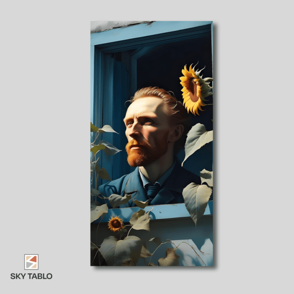Van Gogh’un Penceresi uzun dikey tablo yakından görünümü