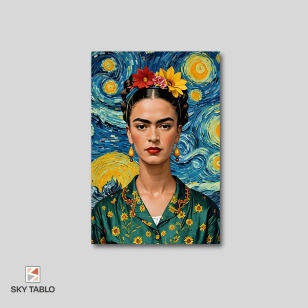 Yıldızların Altında Frida dikey tablo yakından görünümü