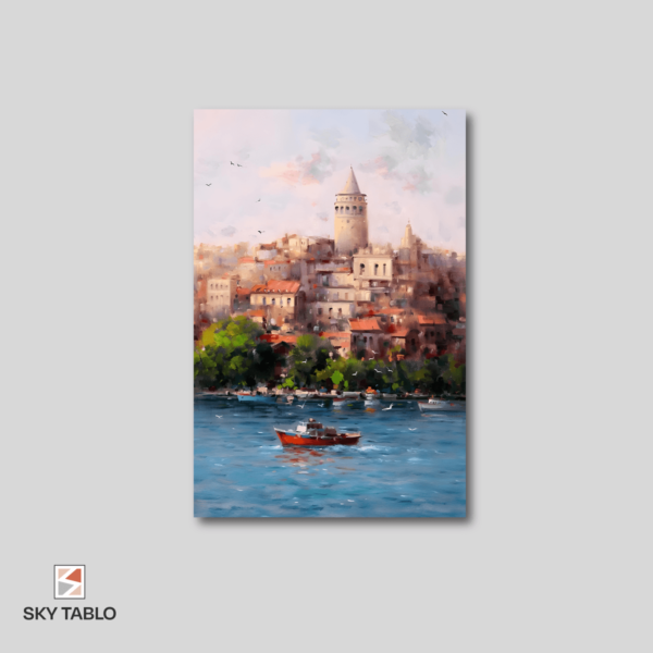Zamanın İçinden Galata dikey tablo yakından görünümü