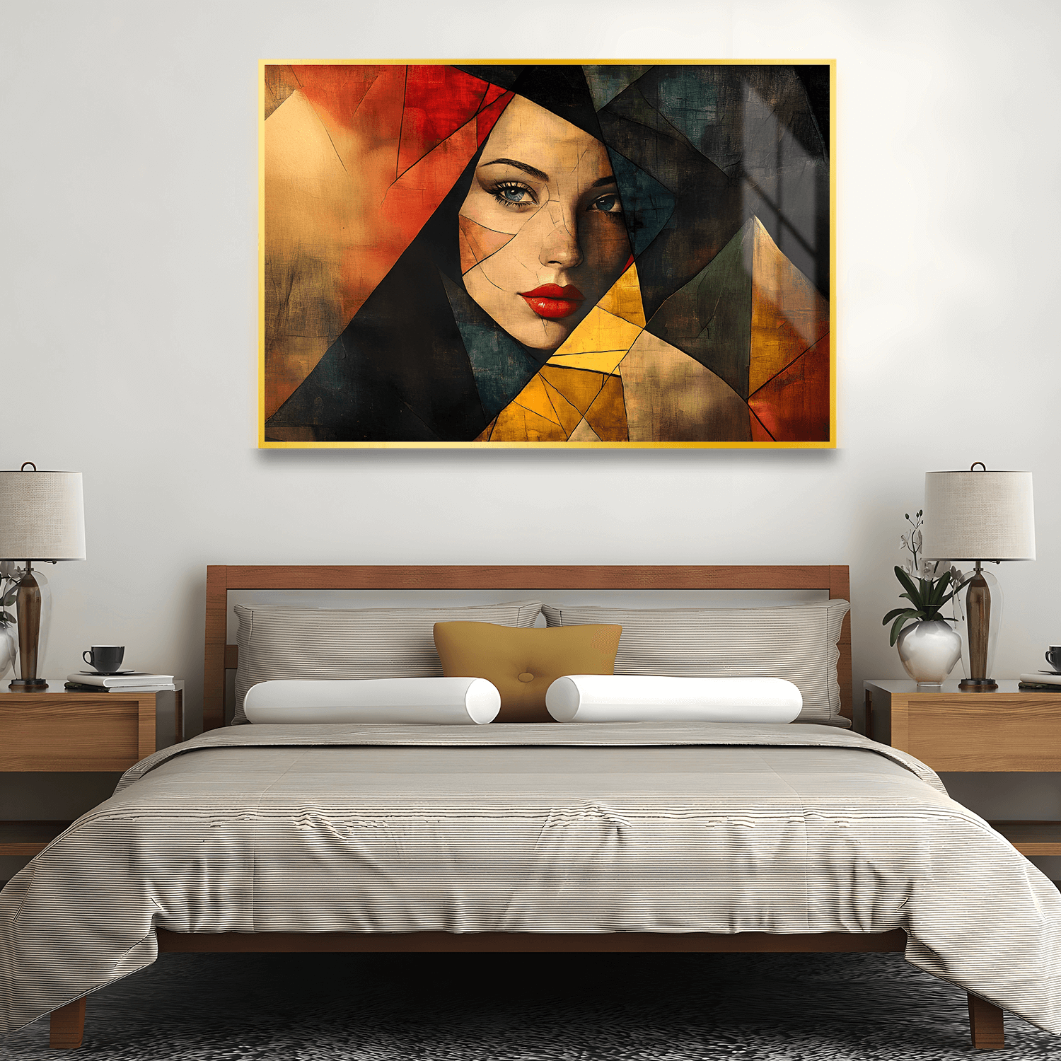 Geometrik Renkler ve Kadın Portresi Geometrik Renkler ve Kadın Portresi