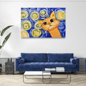 Yıldızlı Gecede Meraklı Kedi