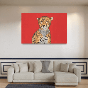 Zarafetin Simgesi: Kırmızı Arka Planlı Leopar